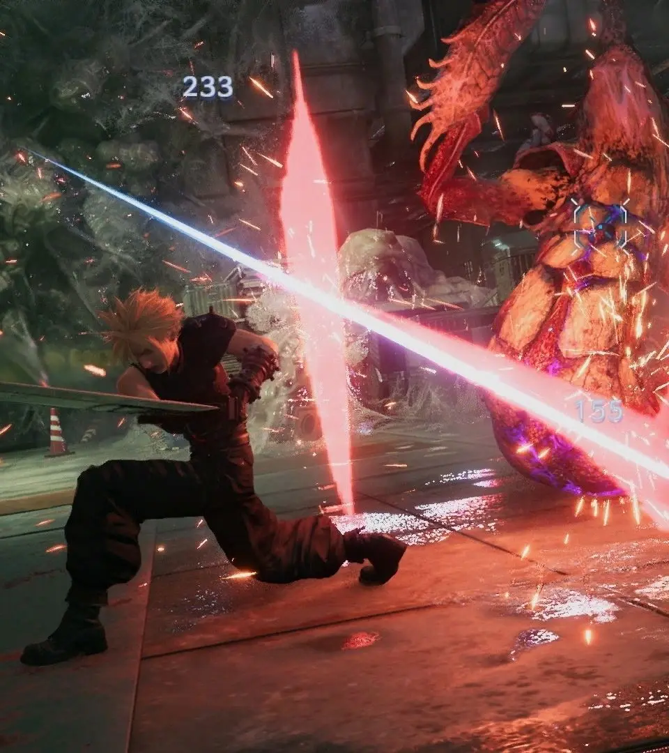 Final Fantasy VII Remake screenshot of the Type-0 Behemoth in the sewers.