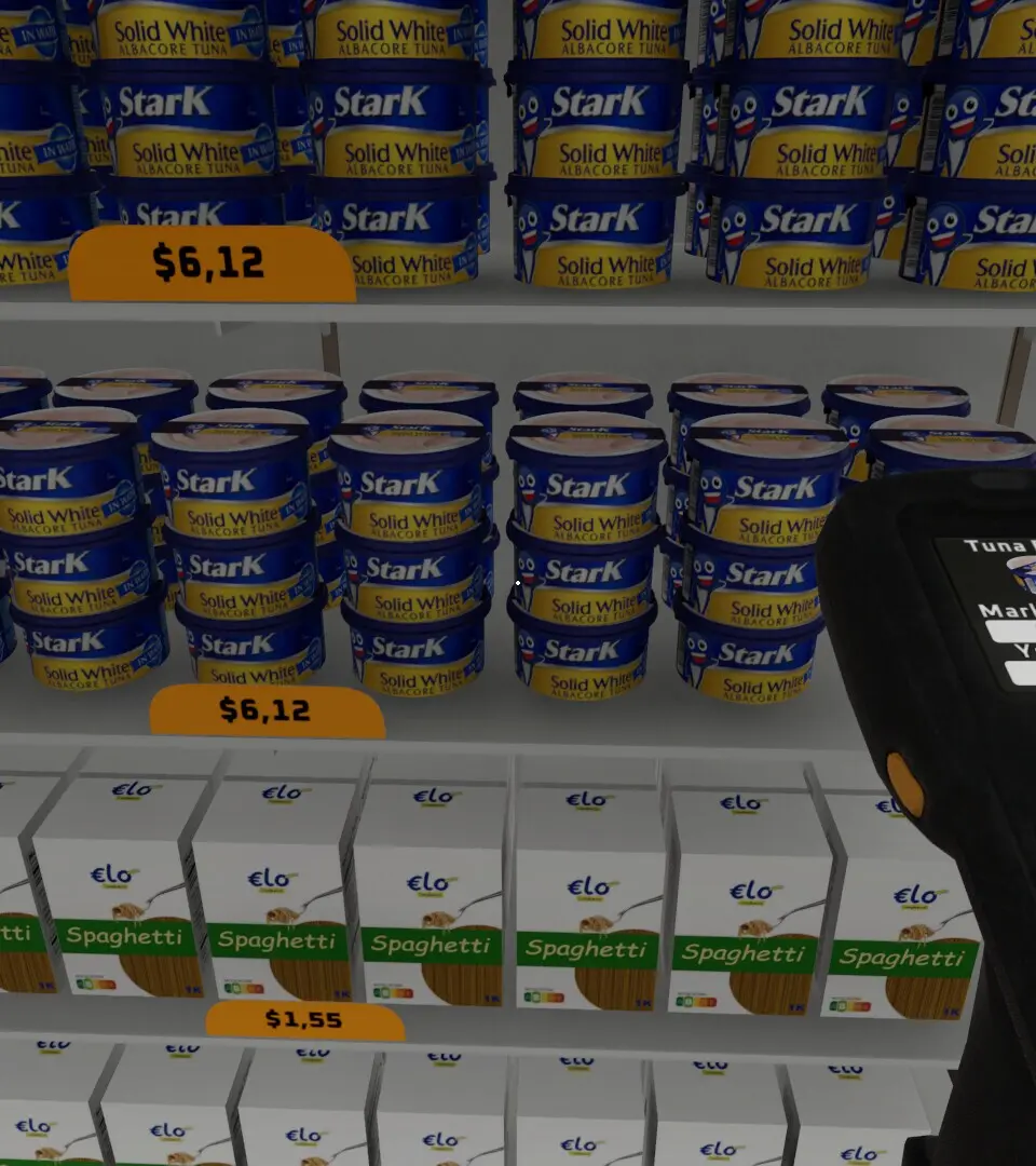 The Golden TV placed in a supermarket aisle