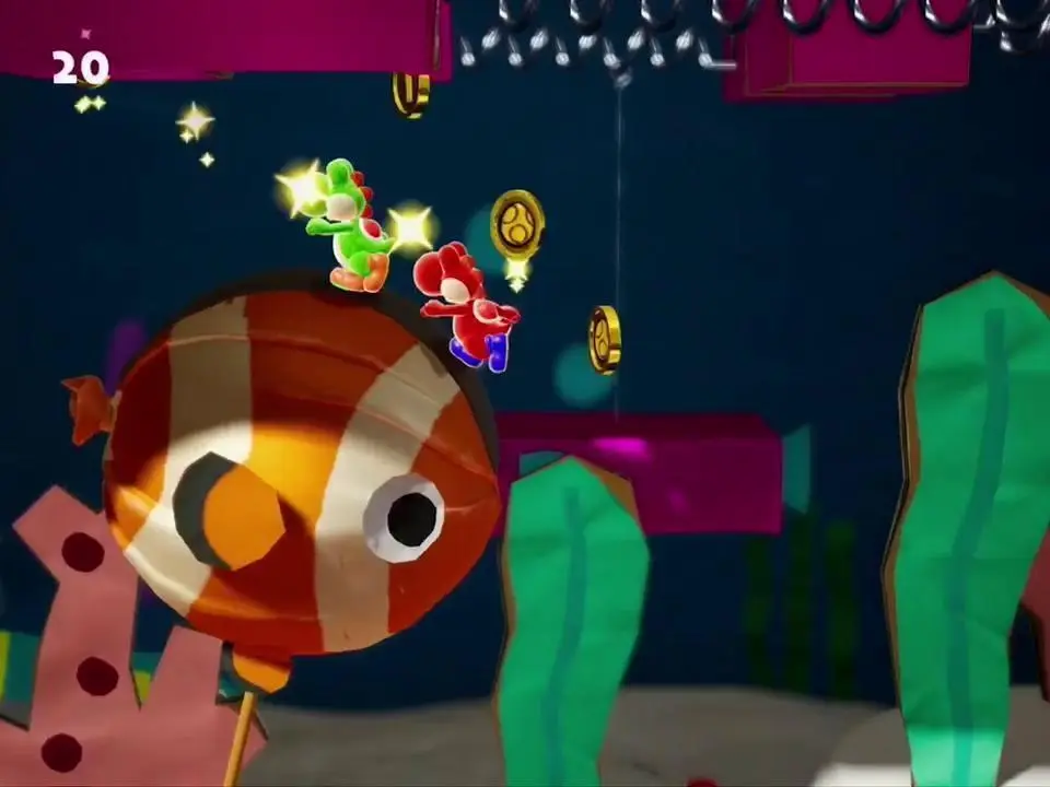 Finding Red Coins - Yoshi's Crafted World screenshot
